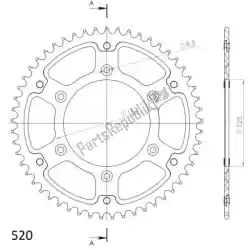Here you can order the ktw rear alu 53t, black, 520 from Supersprox, with part number SU221053B:
