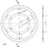 SU221055B, Supersprox, Ktw posteriore alu 55t, nero, 520    , Nuovo