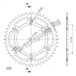 SUPERSPROX SU624446G ktw rear stealth 46t, gold, 520 - Bottom side