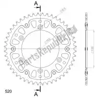 SU224449B, Supersprox, Ktw trasero aluminio 49t, negro, 520    , Nuevo