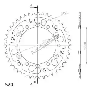 SUPERSPROX SU6245345G ktw rear stealth 45t, gold, 520 - Bottom side