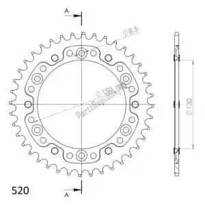 SUPERSPROX SU624536B ktw rear stealth 36t, black, 520 - Bottom side