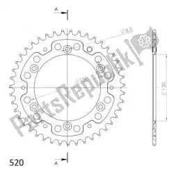Here you can order the ktw rear alu 43t, silver, 520 from Supersprox, with part number SU224543S: