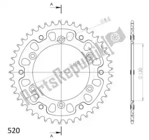 SUPERSPROX SU624545R ktw rear stealth 45t, red, 520 - Bottom side