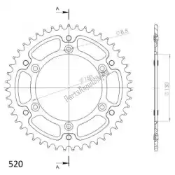 Here you can order the ktw rear stealth 46t, black, 520 from Supersprox, with part number SU624546B: