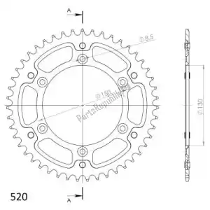 SUPERSPROX SU224546B ktw rear alu 46t, black, 520 - Bottom side