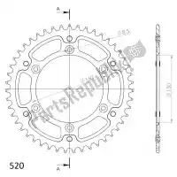 SU224547G, Supersprox, Ktw rear alu 47t, gold, 520    , New