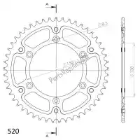 SU224549B, Supersprox, Ktw rear alu 49t, black, 520    , New