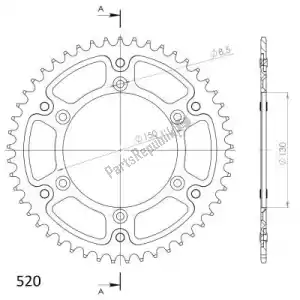 SUPERSPROX SU224549G ktw rear alu 49t, gold, 520 - Bottom side