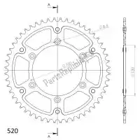 SU224551D, Supersprox, Ktw traseira alu 51t, azul, 520    , Novo