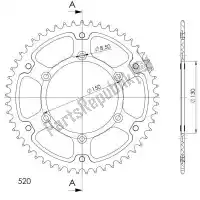 SU224554D, Supersprox, Ktw rear alu 54t, blue, 520    , New