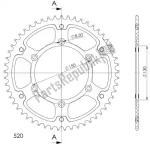 SUPERSPROX SU224554D ktw rear alu 54t, blue, 520 - Bottom side