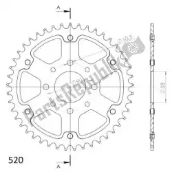 Aquí puede pedir ktw trasero aluminio 44t, naranja, 520 de Supersprox , con el número de pieza SU227344O: