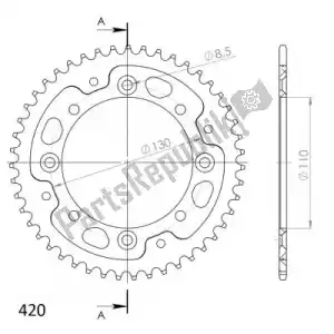 SUPERSPROX SU245547G ktw trasero aluminio 47t, oro, 420 - Lado inferior