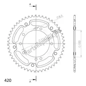 SUPERSPROX SU245751G ktw rear alu 51t, gold, 420 - Bottom side