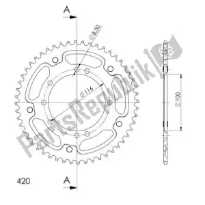 SUPERSPROX SU645754G ktw ty? stealth 54t, z?oty, 420 - Dół