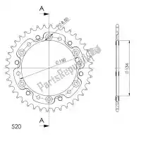 SU246044B, Supersprox, Ktw rear alu 44t, black, 520    , Nieuw