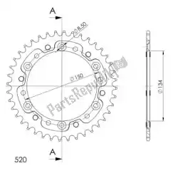 Aquí puede pedir ktw trasero aluminio 44t, negro, 520 de Supersprox , con el número de pieza SU246044B: