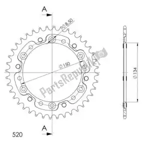 SUPERSPROX SU646043G ktw rear stealth 43t, gold, 520 - Bottom side