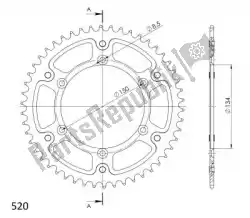 Aquí puede pedir ktw trasero aluminio 49t, negro, 520 de Supersprox , con el número de pieza SU246049B: