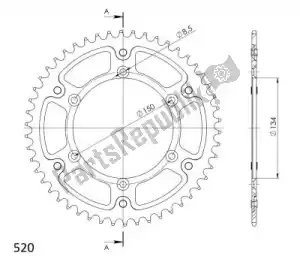 SUPERSPROX SU646050B ktw rear stealth 50t, black, 520 - Bottom side