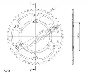 SUPERSPROX SU646051D ktw rear stealth 51t, blue, 520 - Bottom side