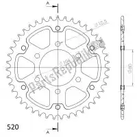 SU247842B, Supersprox, Ktw posteriore alu 42t, nero, 520    , Nuovo