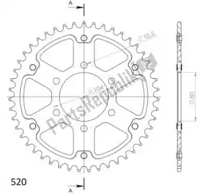SUPERSPROX SU647845B ktw traseira furtiva 45t, preta, 520 - Lado inferior
