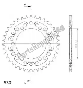 SUPERSPROX SU647938G ktw rear stealth 38t, gold, 530 - Bottom side