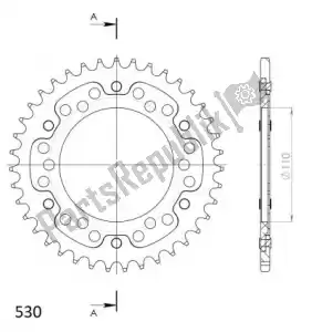 SUPERSPROX SU647939R ktw posteriore stealth 39t, rosso, 530 - Il fondo