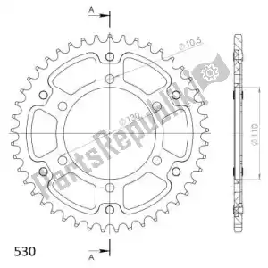 SUPERSPROX SU247944B ktw rear alu 44t, black, 530 - Onderkant