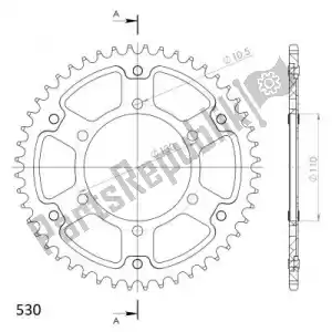 SUPERSPROX SU647947B ktw sigilo trasero 47t, negro, 530 - Lado inferior