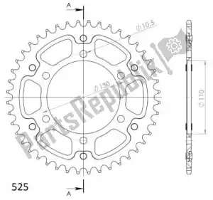 SUPERSPROX SU648043G ktw sigilo trasero 43t, oro, 525 - Lado inferior