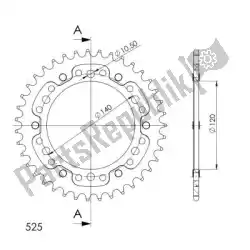 Here you can order the ktw rear alu 40t, black, 525 from Supersprox, with part number SU249840B: