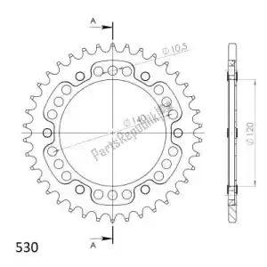 SUPERSPROX SU649938G ktw traseira furtiva 38t, ouro, 530 - Lado inferior