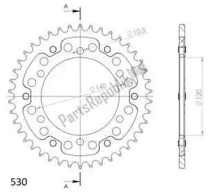 SUPERSPROX SU249942B ktw traseiro alumínio 42t, preto, 530 - Lado inferior