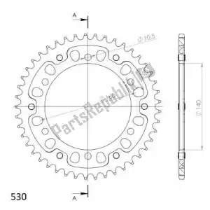 SUPERSPROX SU650244B ktw sigilo trasero 44t, negro, 530 - Lado inferior
