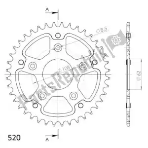 SUPERSPROX SU670141G ktw sigilo trasero 41t, oro - Lado inferior