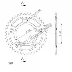 Aquí puede pedir ktw trasero aluminio 40t, negro, 520 de Supersprox , con el número de pieza SU270340B: