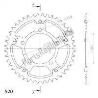 SU270344B, Supersprox, Ktw rear alu 44t, black, 520    , New