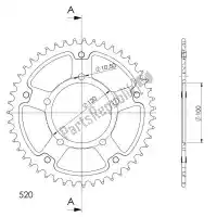 SU670346G, Supersprox, Ktw sigilo trasero 46t, oro, 520    , Nuevo