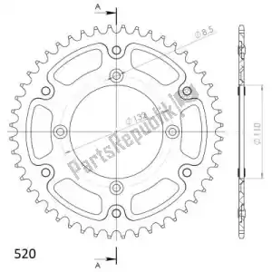 SUPERSPROX SU272048O ktw rear alu 48t, orange, 520 - Bottom side