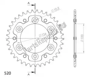 SUPERSPROX SU673537G ktw traseira furtiva 37t, ouro, 520 - Lado inferior