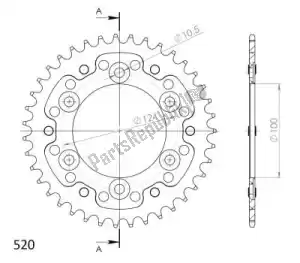 SUPERSPROX SU673538S ktw rear stealth 38t, silver, 520 - Bottom side