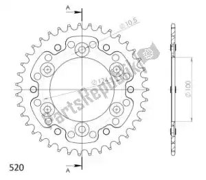 SUPERSPROX SU673539B ktw rear stealth 39t, black, 520 - Bottom side