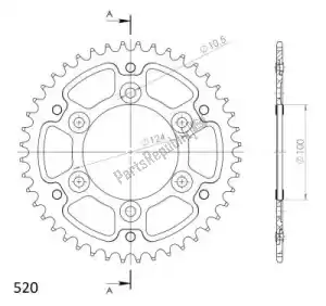 SUPERSPROX SU673545D ktw trasero sigilo 45t, azul, 520 - Lado inferior