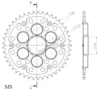 SU673752543G, Supersprox, Ktw traseira furtiva 43t, ouro, 525    , Novo