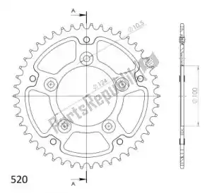 SUPERSPROX SU674346B ktw rear stealth 46t, black, 520 - Onderkant