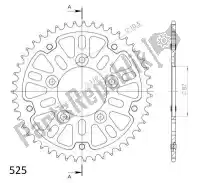 SU280744B, Supersprox, Ktw traseiro alumínio 44t, preto, 525    , Novo