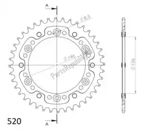 SUPERSPROX SU280841B ktw rear alu 41t, black, 520 - Bottom side